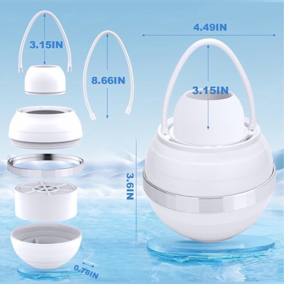 Bath Ball Filter Premium Bathtub Shower Water Filter Softer Skin Hair White NIB - Picture 12 of 12